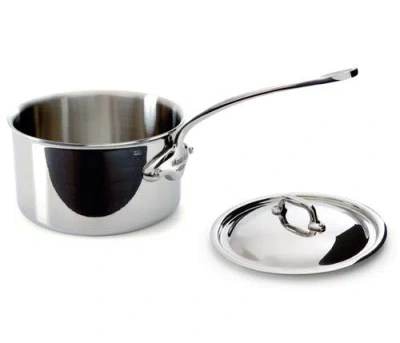 Mauviel M'cook 3.6 Qt Stainless Steel Saucepan & Lid In Silver