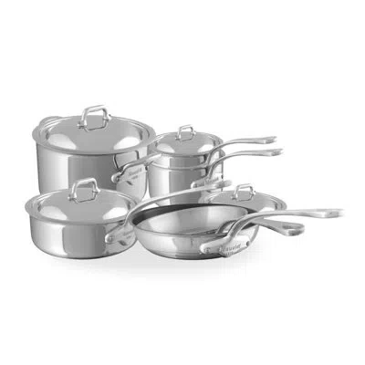 Mauviel M'cook 5-ply 10-piece Cookware Set With Cast Stainless Steel Handles In Silver
