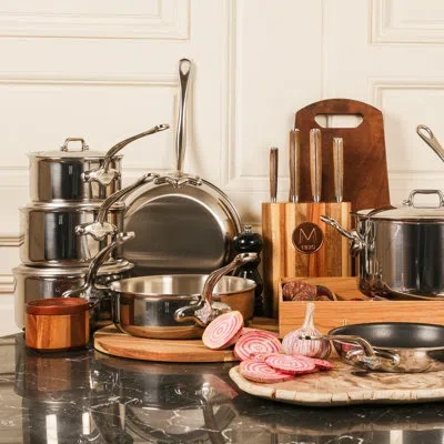 Mauviel M'cook 5-ply 12-piece Cookware Set With Cast Stainless Steel Handles In Silver