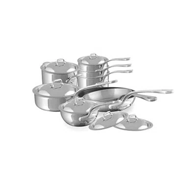 Mauviel M'cook 5-ply 14-piece Cookware Set With Cast Stainless Steel Handles In Silver
