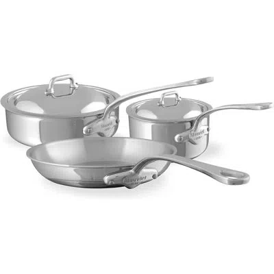 Mauviel M'cook 5-ply 5-piece Cookware Set With Cast Stainless Steel Handles In Silver