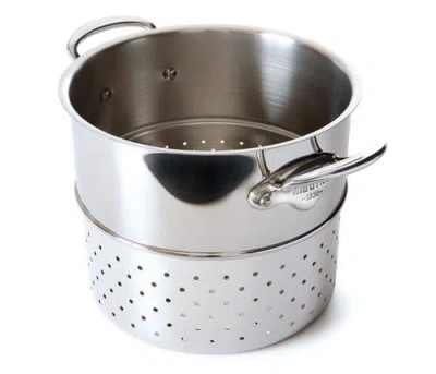 Mauviel M'cook 9.5 Inch Steel Pasta Insert In Silver