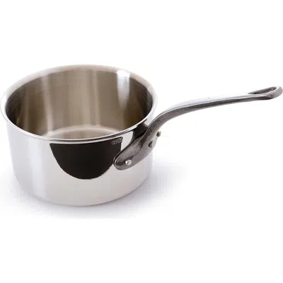 Mauviel M'cook Ci 1.2 Quart Stainless Steel Covered Saucepan W/cast Iron Handle, 5.5 Inch In Silver