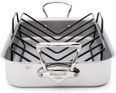MAUVIEL MAUVIEL M'COOK STAINLESS STEEL ROASTING PAN WITH RACK, 13.5 X 9.8 INCH