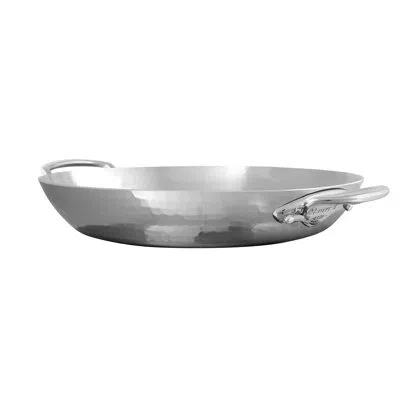 Mauviel M'elite Hammered 5-ply Round Pan With Cast Stainless Steel Handles, 7.9-in
