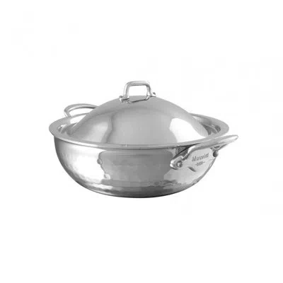 Mauviel M'elite Hammered 5-ply Splayed Saute Pan With Dome Lid, Cast Stainless Steel Handles