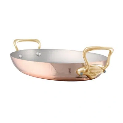 Mauviel M'heritage 150 B Copper Oval Gratin Pan With Brass Handles, 17.7-in In Stainless Steel;copper