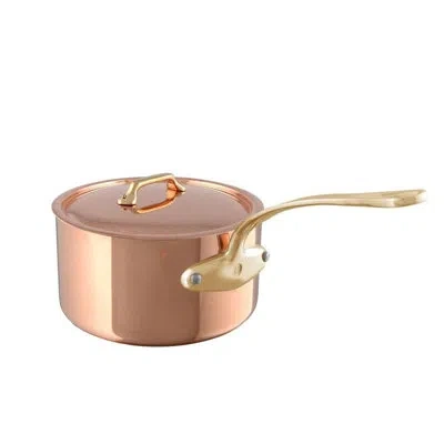 Mauviel M'heritage 200 B Sauce Pan With Lid, Brass Handle In Brass;copper