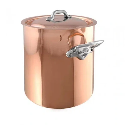 Mauviel M'heritage M'150s 10 Qt. Stock Pot W/lid Cast Stainless Handle In Copper