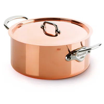 Mauviel M'heritage M'150s 6.4 Qt. Stewpan & Lid Cast Stainless Handle In Brown