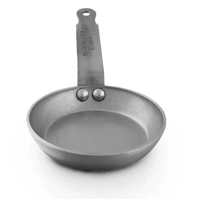 Mauviel M'steel Black Carbon Steel Blini Pan In Gray