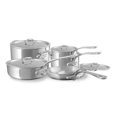 Mauviel M'urban 4 Tri-ply 10-piece Cookware Set With Cast Stainless Steel Handles In Silver