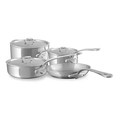 Mauviel M'urban 4 Tri-ply 7-piece Cookware Set With Cast Stainless Steel Handles In Silver