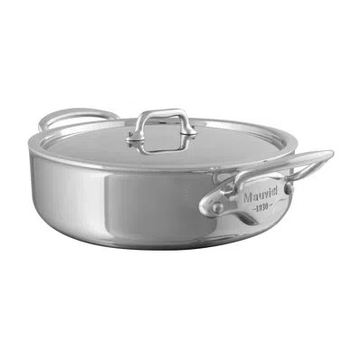 Mauviel M'urban 4 Tri-ply Rondeau With Lid, Cast Stainless Steel Handles, 3.2-qt In Silver