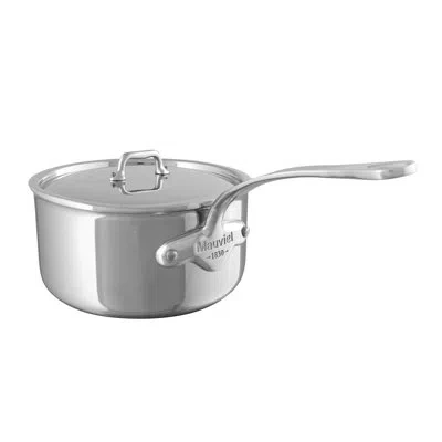 Mauviel M'urban 4 Tri-ply Sauce Pan With Lid, Cast Stainless Steel Handle In Silver