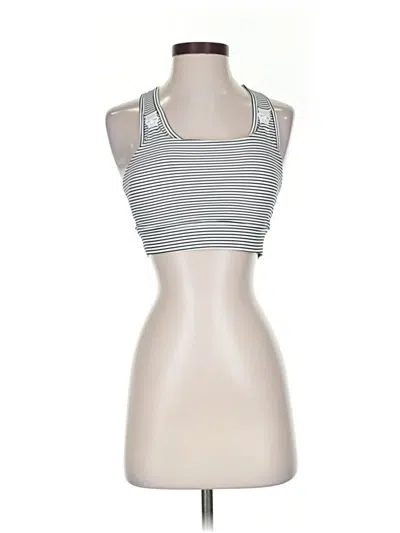 Pre-owned Maven Thread Tank Top Silver Stripes Pattern Halter Neckline Tops