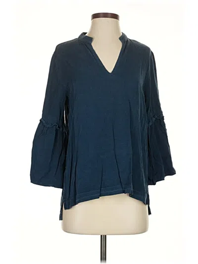Pre-owned Maven West 3/4 Sleeve Blouse In Blue