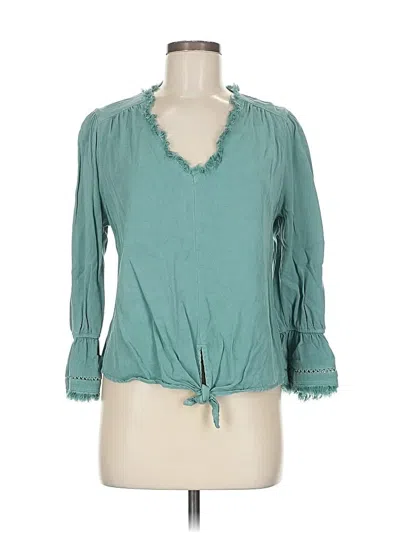 Pre-owned Maven West 3/4 Sleeve Blouse In Blue