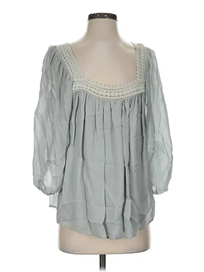 Pre-owned Maven West 3/4 Sleeve Blouse In Gray