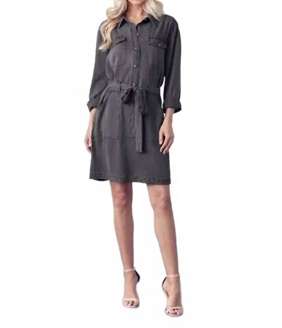 Maven West Cargo Pocket Dress In Charcoal In Black