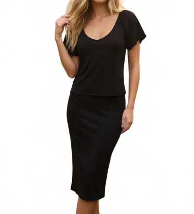 Maven West Flutter Sleeve Scoop Back Knit Top In Black