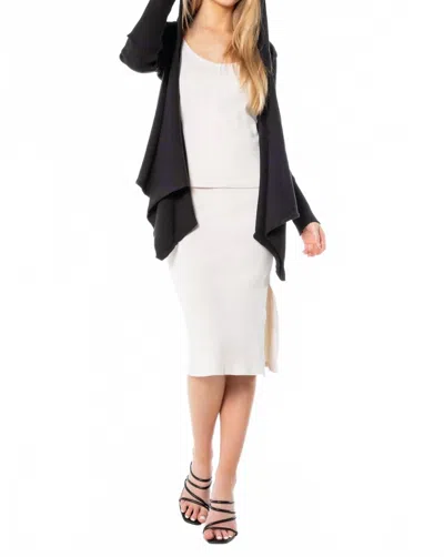 Maven West Hoodie Open Front Cardigan In Black