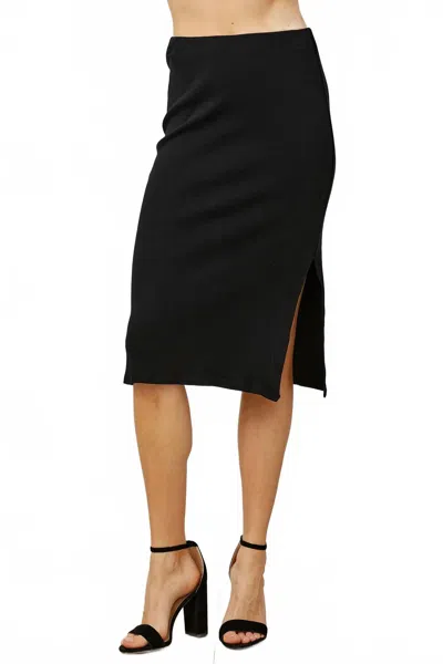 Maven West Knit Slit Skirt In Black