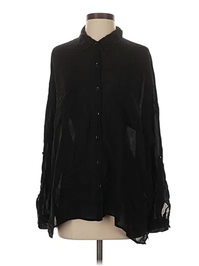 Pre-owned Maven West Long Sleeve Blouse In Black