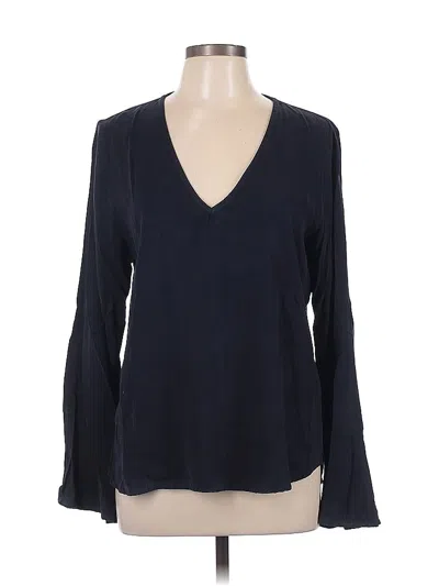 Pre-owned Maven West Long Sleeve Blouse In Blue