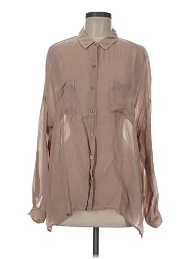 Pre-owned Maven West Long Sleeve Blouse In Brown