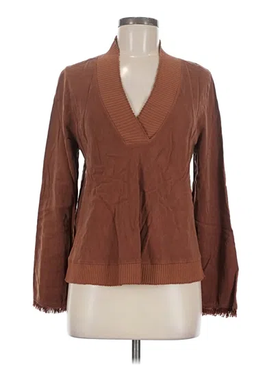 Pre-owned Maven West Long Sleeve Blouse In Brown