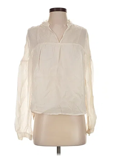 Pre-owned Maven West Long Sleeve Blouse In Ivory