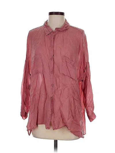 Pre-owned Maven West Long Sleeve Blouse In Pink