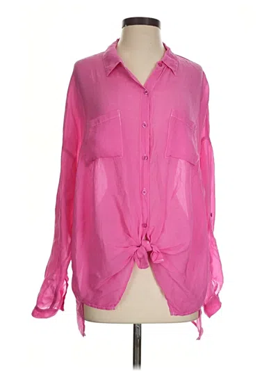 Pre-owned Maven West Long Sleeve Blouse In Pink