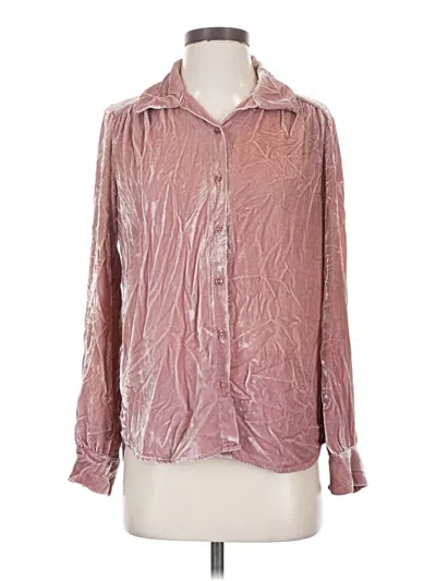 Pre-owned Maven West Long Sleeve Blouse In Pink