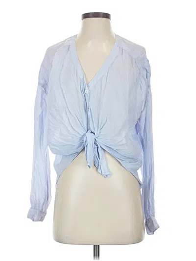 Pre-owned Maven West Long Sleeve Blouse In Purple