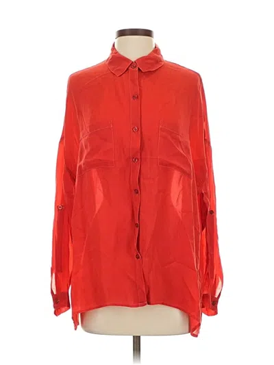 Pre-owned Maven West Long Sleeve Blouse In Red