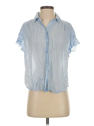 Pre-owned Maven West Short Sleeve Blouse In Blue