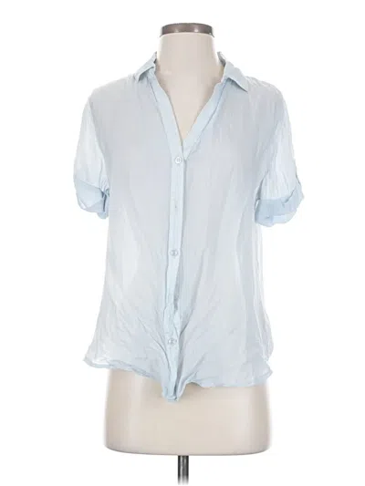 Pre-owned Maven West Short Sleeve Blouse In Blue