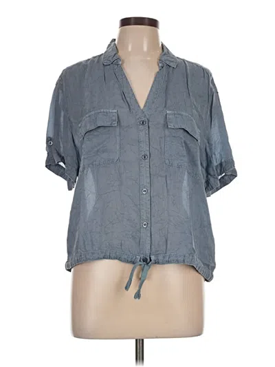 Pre-owned Maven West Short Sleeve Blouse In Gray
