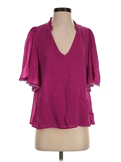 Pre-owned Maven West Short Sleeve Blouse In Purple