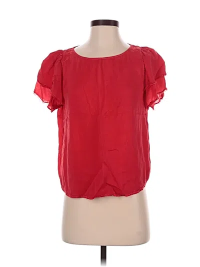 Pre-owned Maven West Short Sleeve Blouse In Red