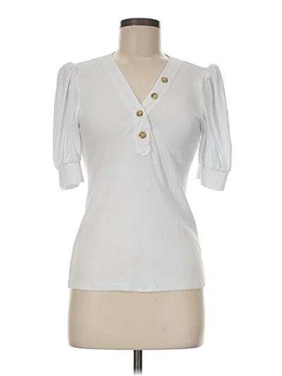 Pre-owned Maven West Short Sleeve Henley Shirt In White