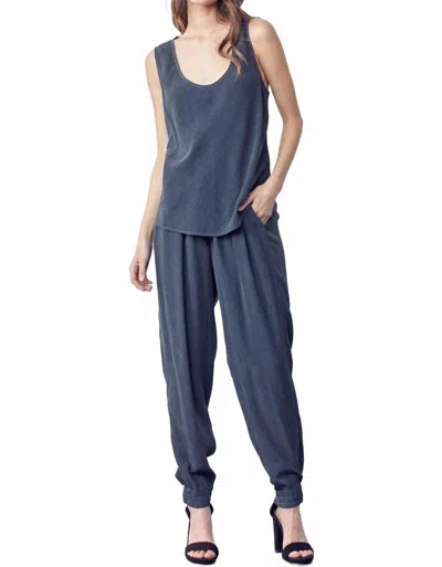 Maven West Slate Scoop-neck Tank Top In Black In Blue