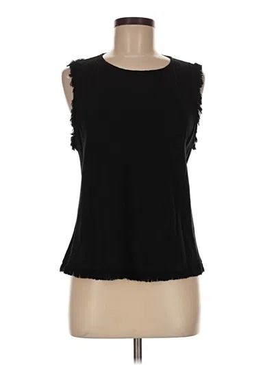 Pre-owned Maven West Sleeveless Top Black Ruffles Neckline Tops