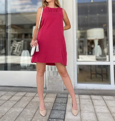 Maven West Sleeveless Trapeze Dress In Raspberry In Red