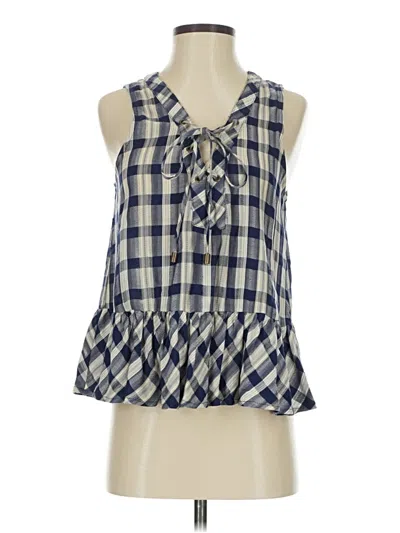 Pre-owned Maven West Tank Top Blue Halter Neckline Tops