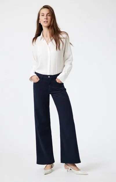 Mavi Alena Straight Leg In Midnight Luxe Twill In Dark Blue