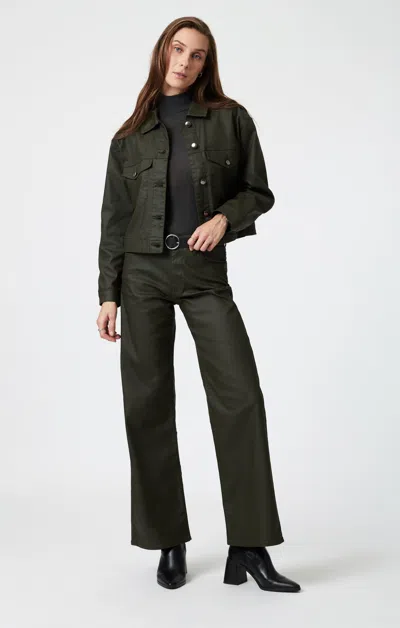Mavi Alena Wide Leg In Dark Olive Coated In Green