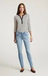Mavi Alexa Skinny In Bleached Tribeca In Blue